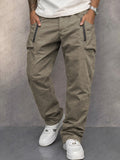 Trendy 100% Cotton Cargo Tapered Pants
