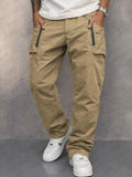 Trendy 100% Cotton Cargo Tapered Pants