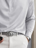 Casual Satin Cowl Neck Dress Shirt