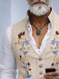 Elegant Cotton Linen Embroidered Vest