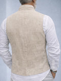 Elegant Cotton Linen Embroidered Vest