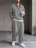 Casual Comfy Stripe Patchwork Sweatsuit Sets