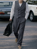 Smart Casual Double-Breasted Vest Pants Set