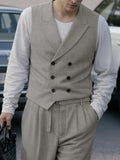 Smart Casual Double-Breasted Vest Pants Set