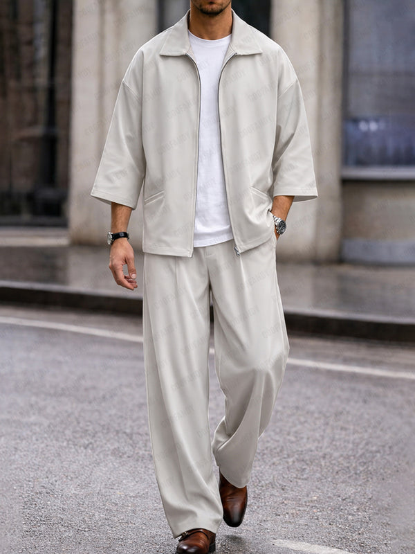 Modern Minimal 3/4 Sleeve Shirt Pants Set