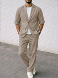Smart Casual Short Sleeves Blazer Pants Set