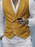 Retro Elegant Suede Shawl Lapel Suit Vest