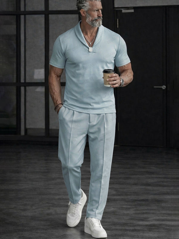 Minimal Casual Shawl Lapel Matching Set