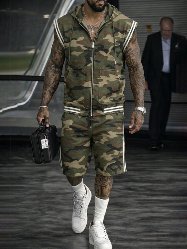 Street Style Printed Sleeveless 2-Piece Set