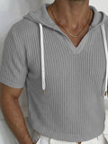Casual Summer Knit Short Sleeve Hoodie