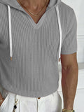 Casual Summer Knit Short Sleeve Hoodie
