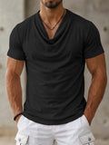 Casual Slim Fit Cowl Neck T-Shirt