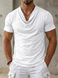 Casual Slim Fit Cowl Neck T-Shirt