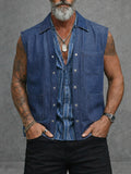 Utility Casual 100% Cotton Denim Vest