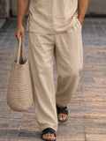 Soft Washed Cotton Henley Shirt Pants Set