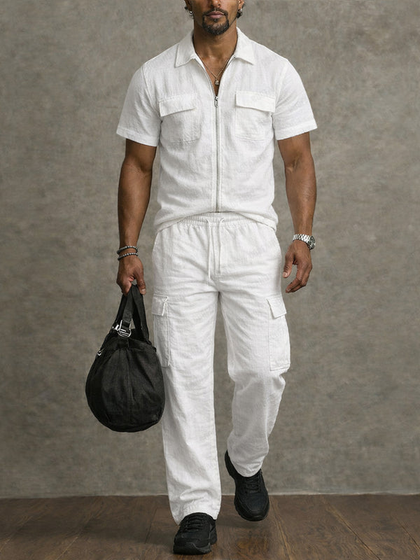 Minimalist Washed Cotton Cargo Matching Set