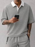 Active Contrast Color Polo and Shorts Sport Set