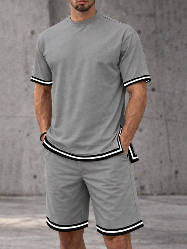 Simple Loose Contrast Color 2-Piece Set