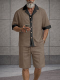 Essential Loose Color Block Shirt and Shorts Set