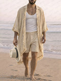 Natural Tassel Edge Cotton Vacation Matching Set