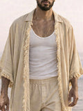 Natural Tassel Edge Cotton Vacation Matching Set