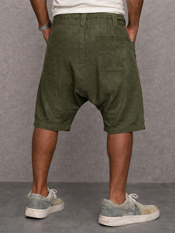 Casual 100% Cotton Drop Crotch Harem Shorts