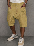 Casual 100% Cotton Drop Crotch Harem Shorts