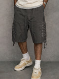 Street Style Side Drawstring Cotton Shorts