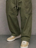 Durable Cotton Mesh Pocket Drawstring Cargo Pants
