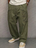 Durable Cotton Mesh Pocket Drawstring Cargo Pants