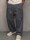 Durable Cotton Mesh Pocket Drawstring Cargo Pants