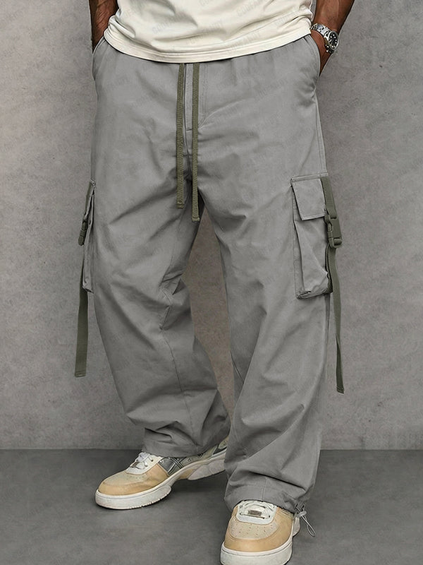 Utility Loose Fit Drawstring Waist Cargo Pants