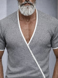 Urban Edge Contrast Crossover V-Neck T-Shirt