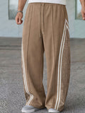 Breathable Mesh Panel Side Stripe Casual Pants