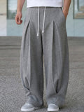 Casual Relaxed Fit Pleated Sweat Pants