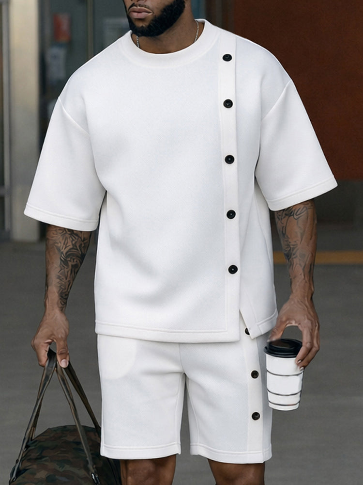Men's Casual Side Button T-Shirt & Shorts Set – COOFANDY