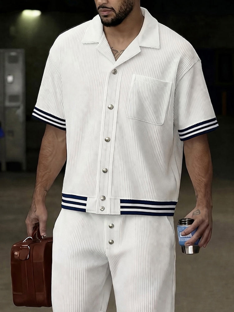 Men's Modern Vertical Rib Textured Summer Set – COOFANDY