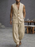 Premium Minimalist Cotton Vest Pants Matching Set