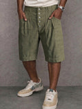 Unique 100% Cotton High Waist Button Shorts