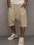 Breathable Cotton Drop Crotch Harem Shorts