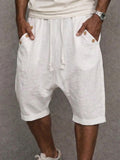 Breathable Cotton Drop Crotch Harem Shorts