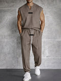 Modern Street Vertical Striped Tank Top Pants Set