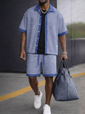 Sporty Contrast Color Stripe 2-Piece Set