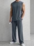 Unique Button Accents Tank Top and Pants Set