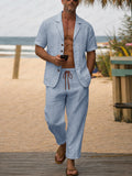 Tropical Casual 100% Cotton Shirt Pants Set