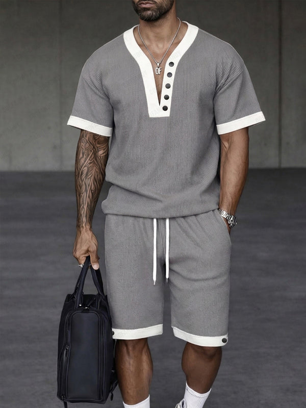Modern Athleisure Contrast Trim Matching Set