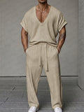 Urban Casual Relaxed Fit Drawstring Pants Set