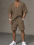 Leisure Loose Contrast Color Stitching Sports Set