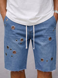Fashion Distressed Drawstring Denim Shorts