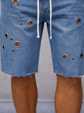 Fashion Distressed Drawstring Denim Shorts